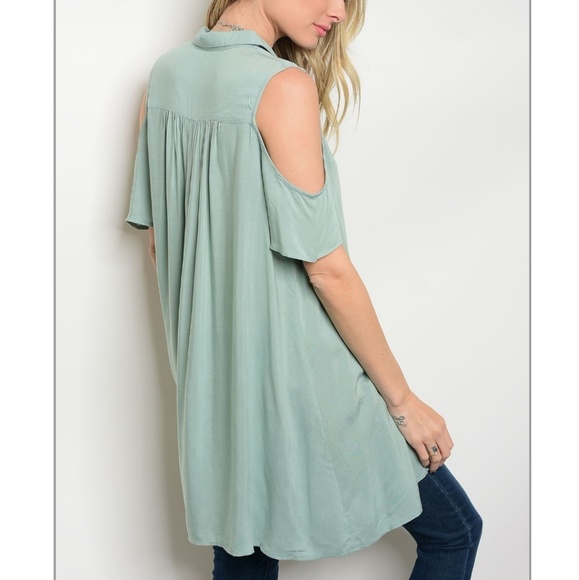 🌴SAGE COLD SHOULDER🌴 - Picture 2 of 2